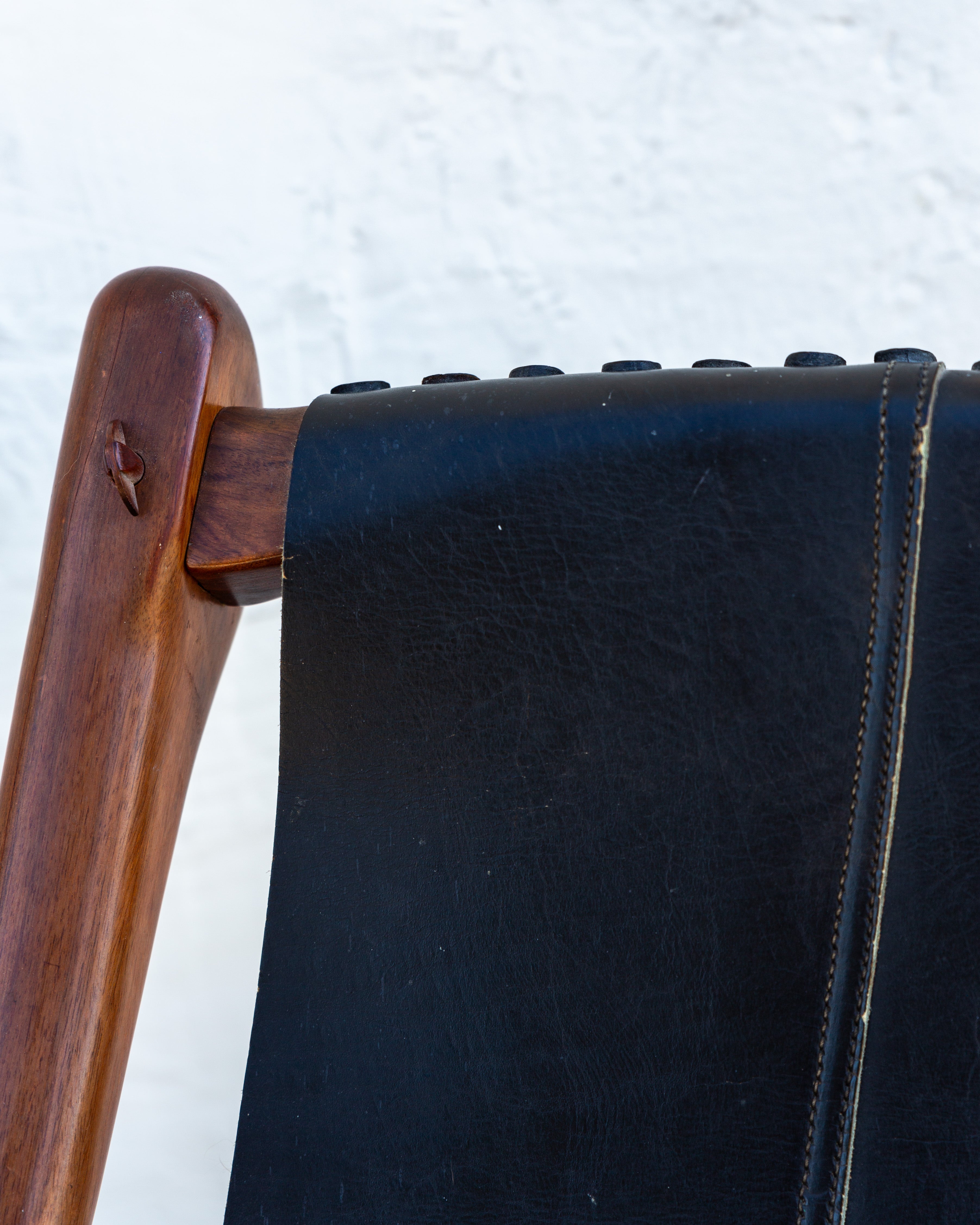1960s Don Shoemaker Rosewood & Leather Sling Chairs- Pair