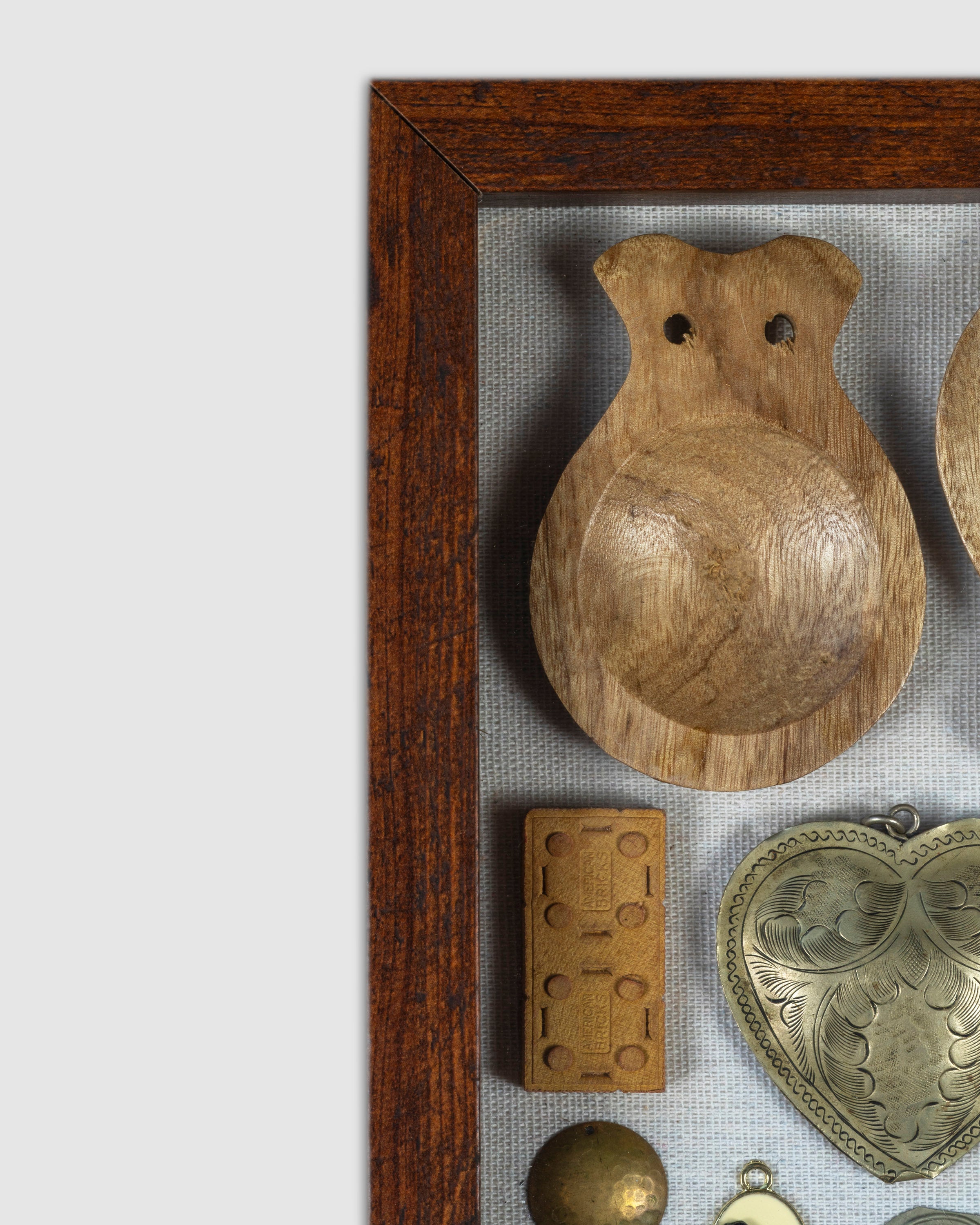 Vintage Collection Of Treasures In Shadow Box