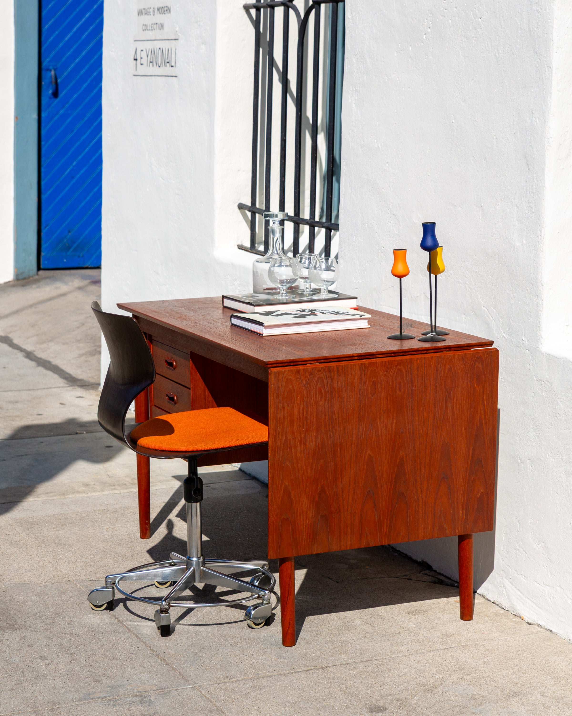 Danish 1960s Teak Desk By Arne Vodder Sliding Top