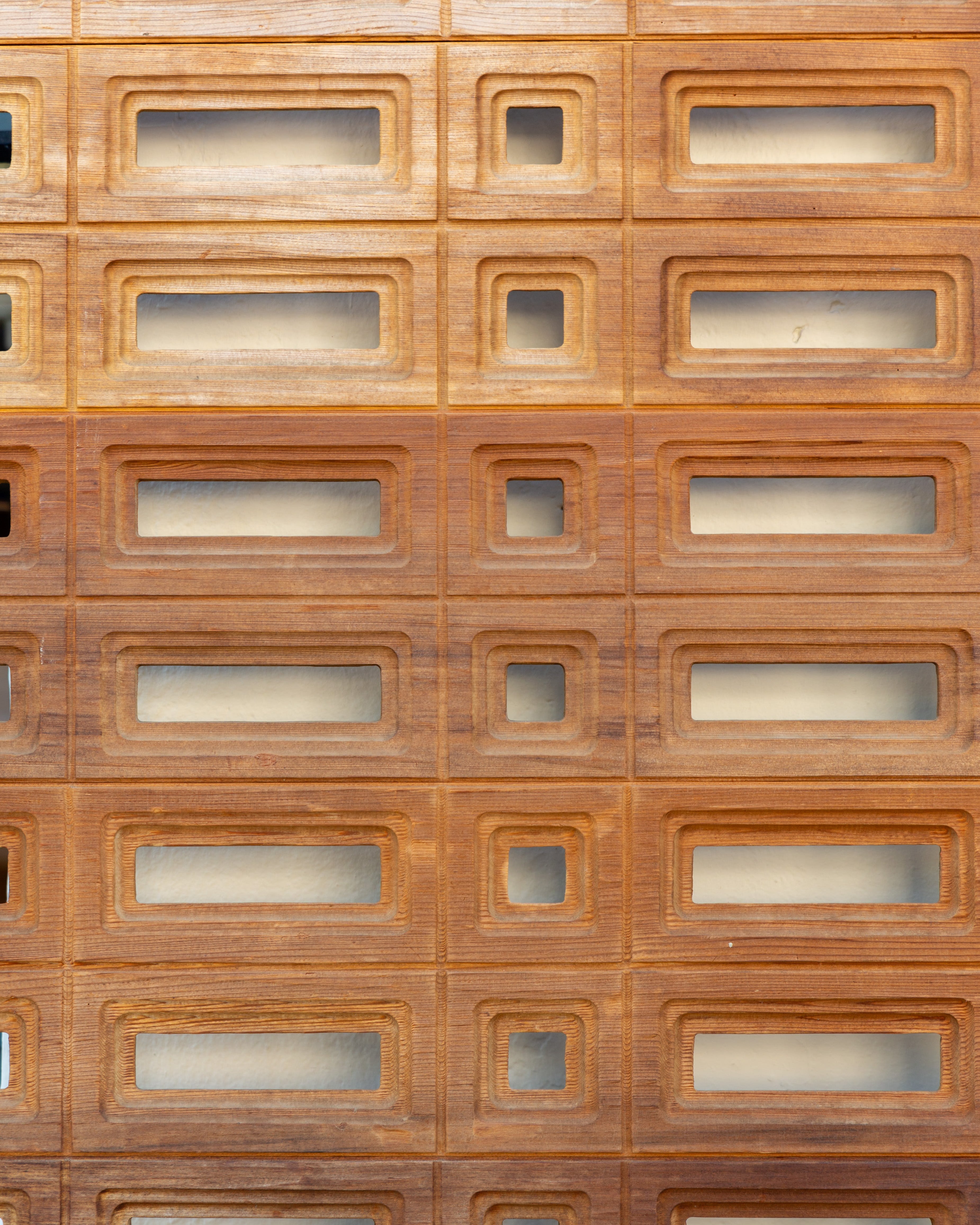 1960's-70's Sherrill Broudy for Panelcarve Redwood Panels Made in Santa Barbara