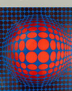 Vintage VP-Host Heliogravure Print By Victor Vasarely 1908-1977 Titled "Inverso"