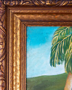 1940's Oil On Canvas Haitian Scene By C. Roland