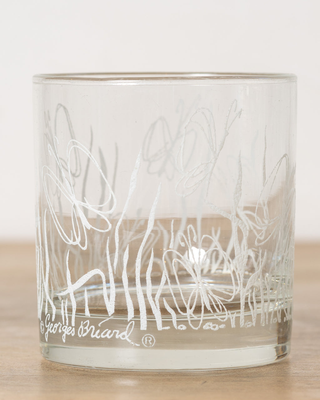 Mid Century Modern Georges Briard White Butterfly Glasses (Set of 8)
