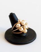 Vintage 14k Pearls Cocktail Ring