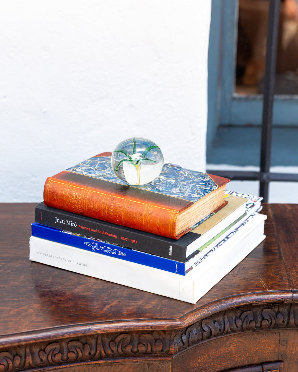 Antique Bowfront Carved Oak Credenza