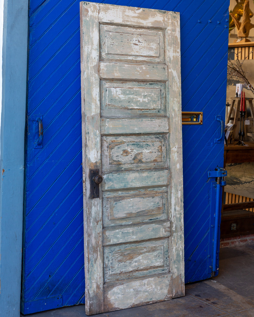 Antique Solid Wood Door with Original Hardware