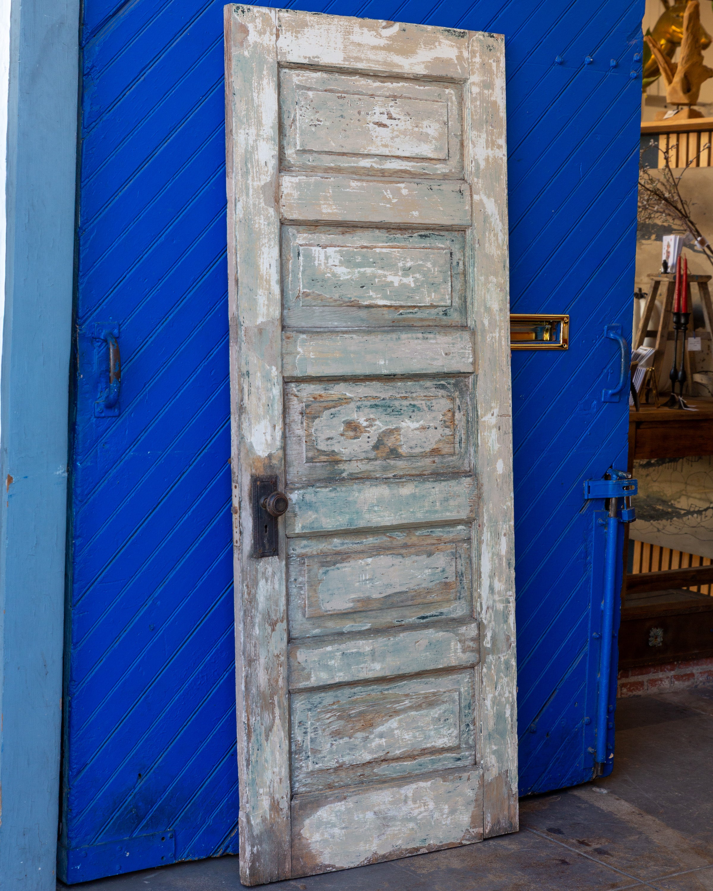 Antique Solid Wood Door with Original Hardware
