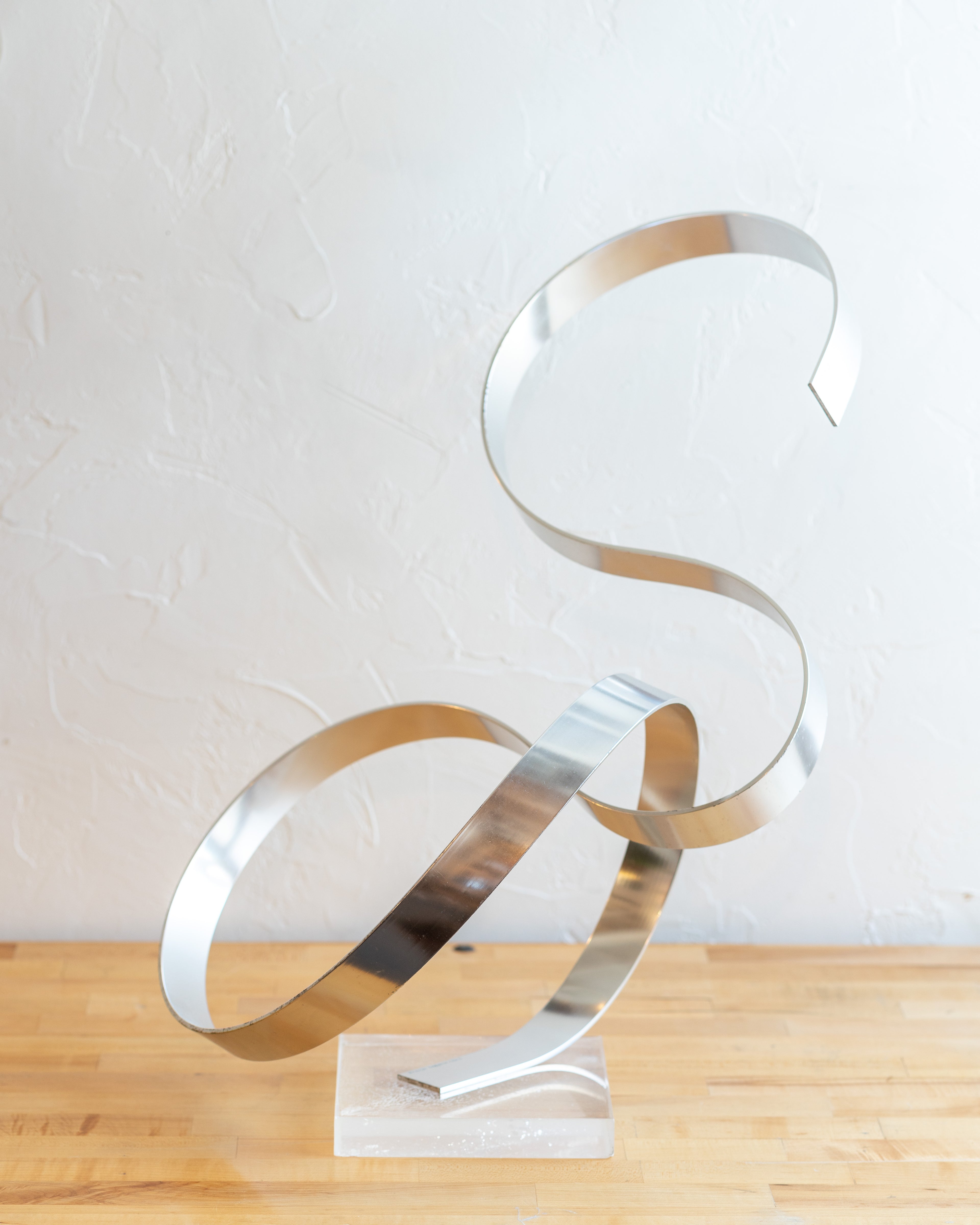 1978 Dan Murphy Aluminum Abstract Sculpture with Lucite Base