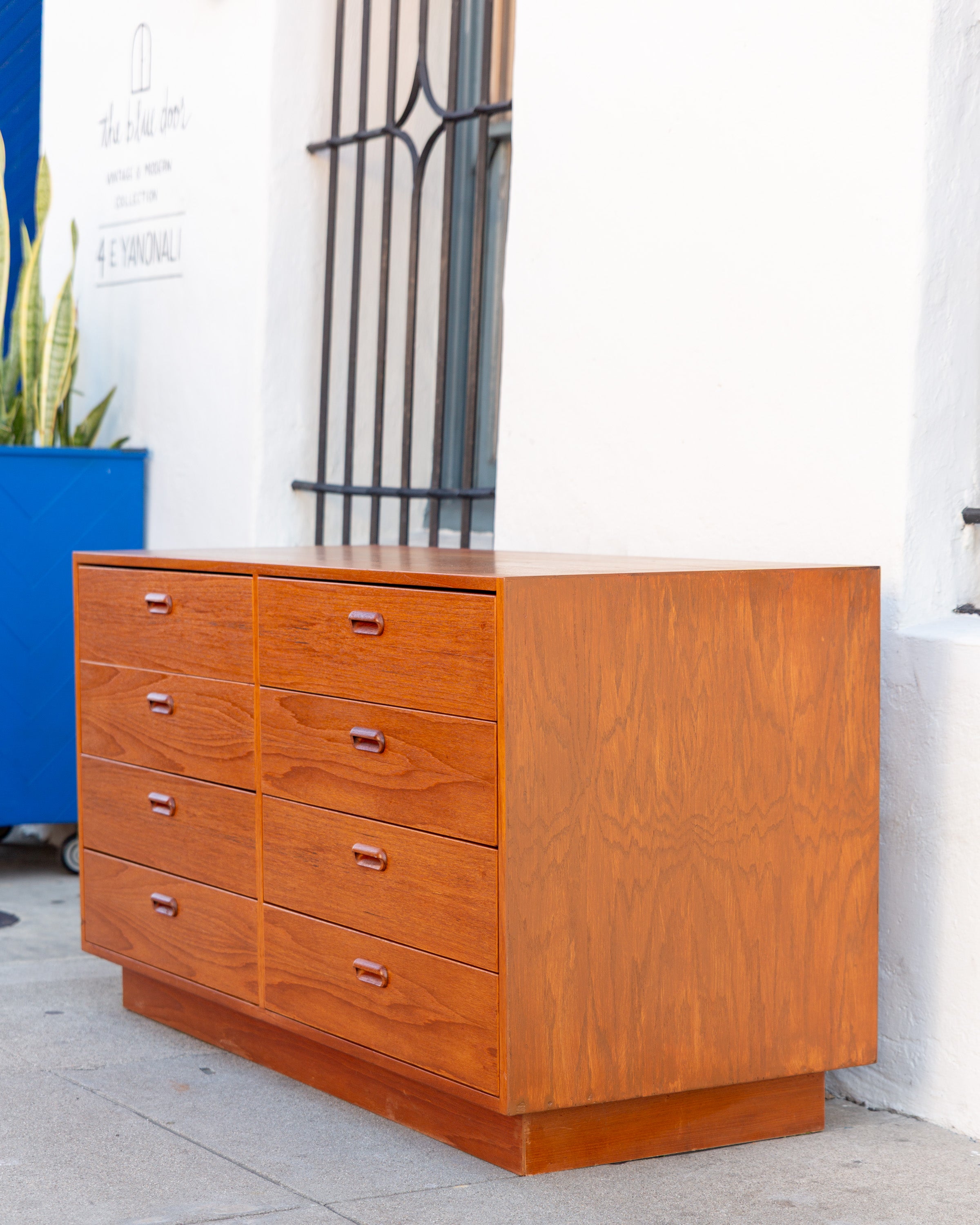 Custom Handmade Teak 8 Drawer Chest