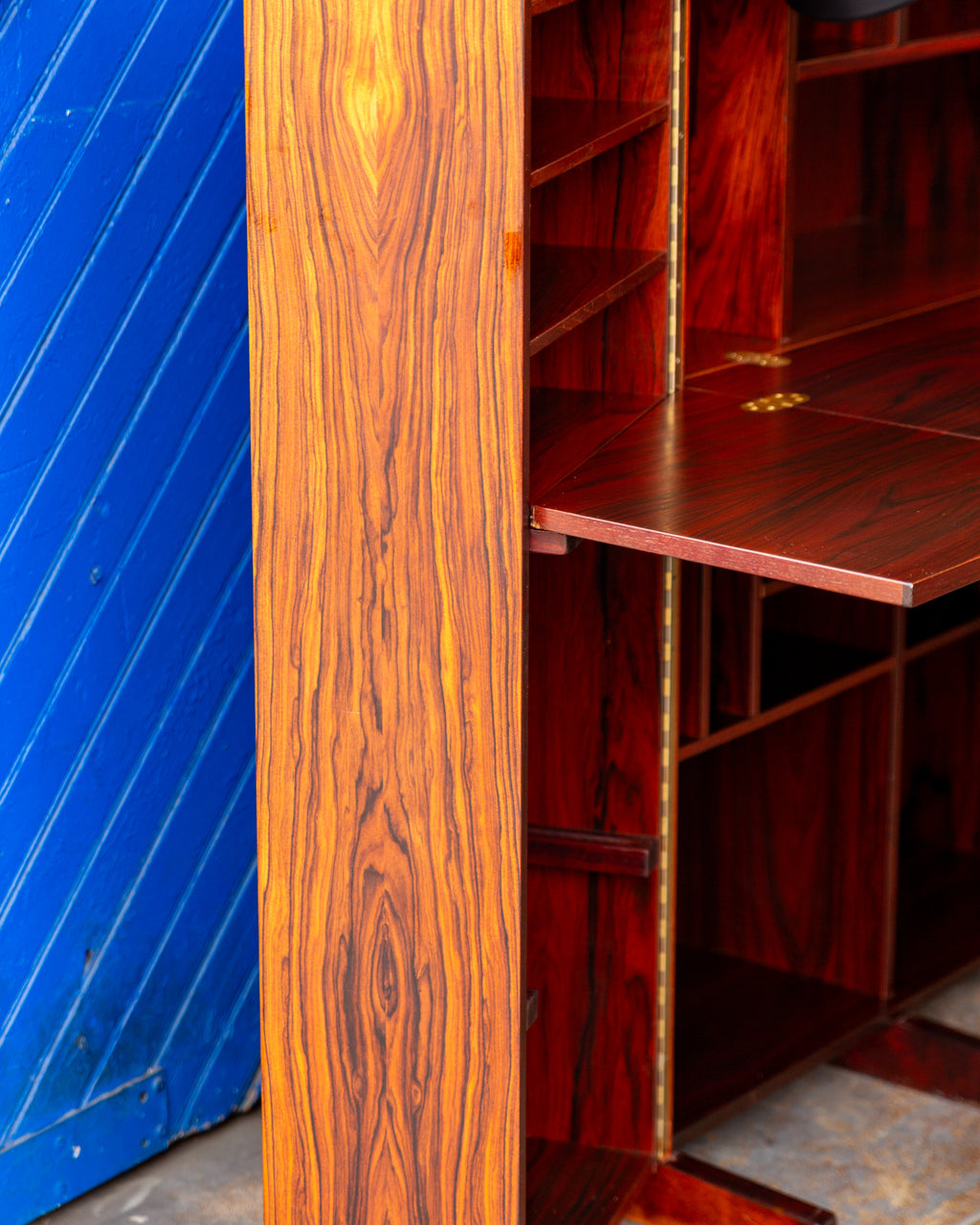 Rosewood Magic Box Folding Desk by Neils Erik Glasdam Jensen with Working Light