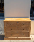 Vintage 3 Drawer Natural Wood Dresser