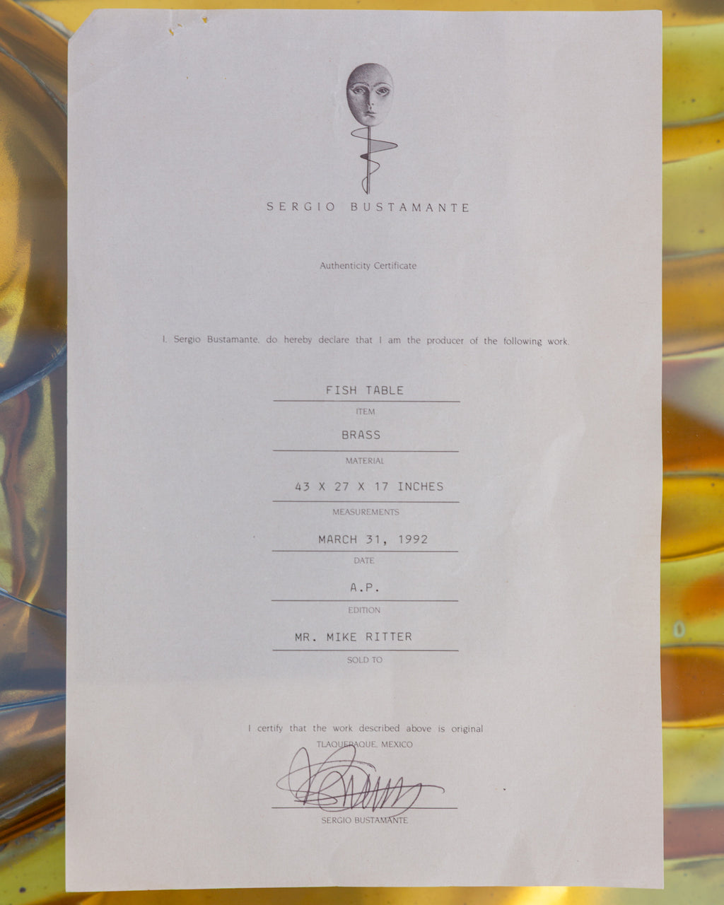 Rare Sergio Bustamante "Fish" Coffee Table