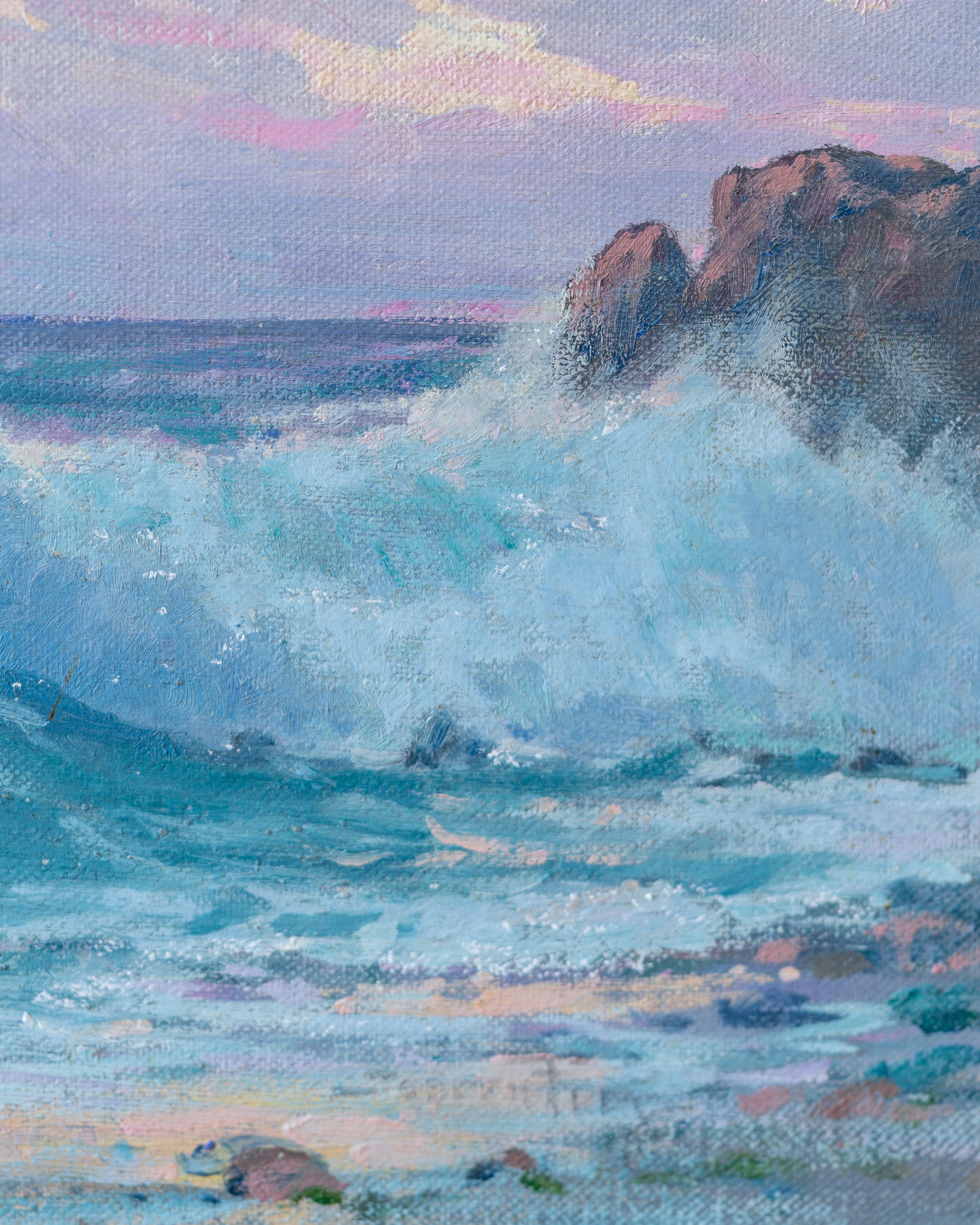 California Plein Air Seascape "Marine La Jolla" Oil Painting