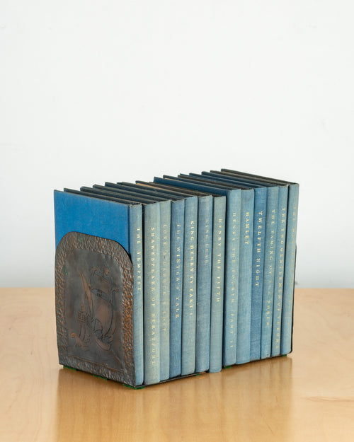 1930’s Pair of Hand Hammered Arts and Crafts Bookends Spanish Galleon Motif