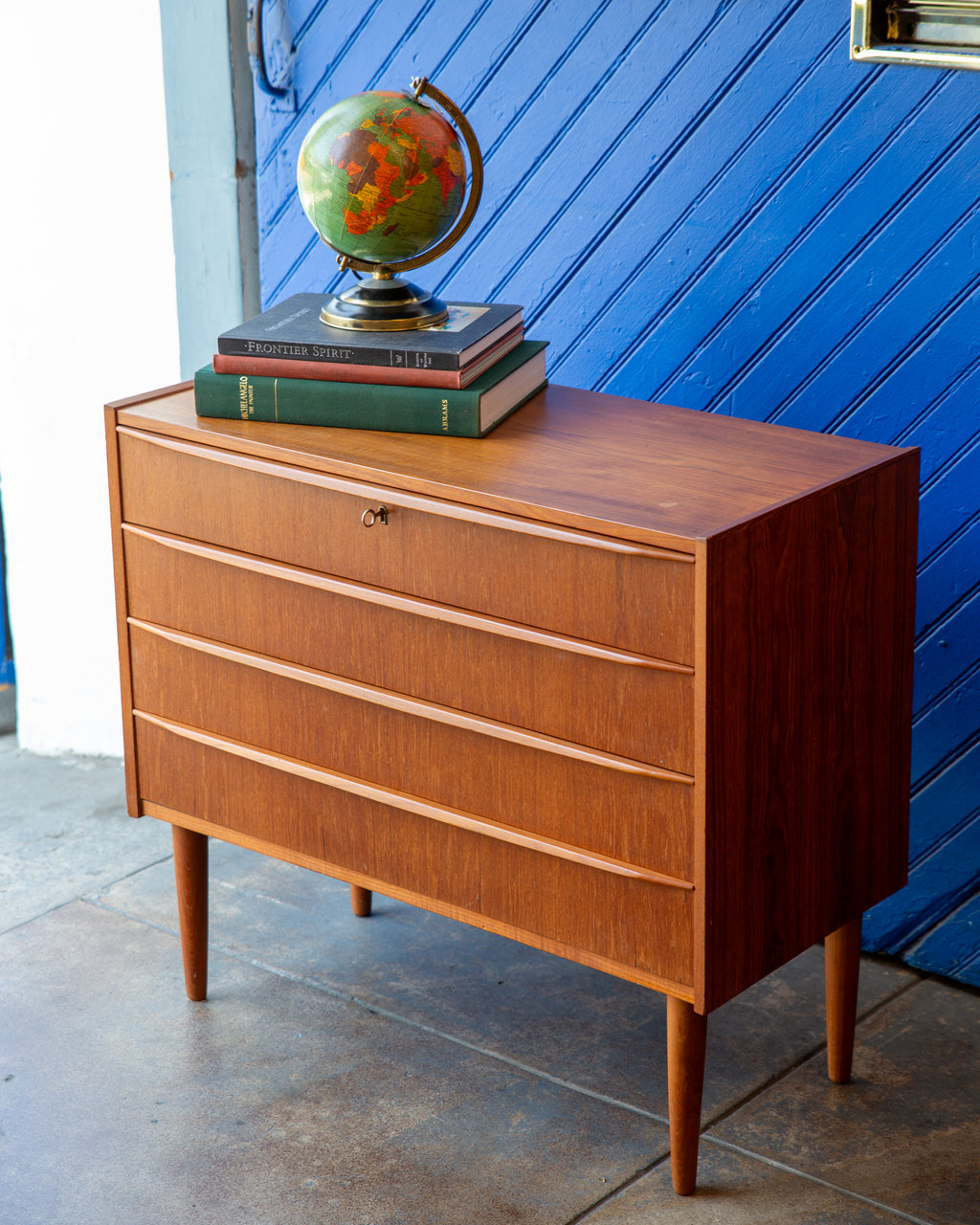 1960s Mid-Century Teak Dresser with Original Key