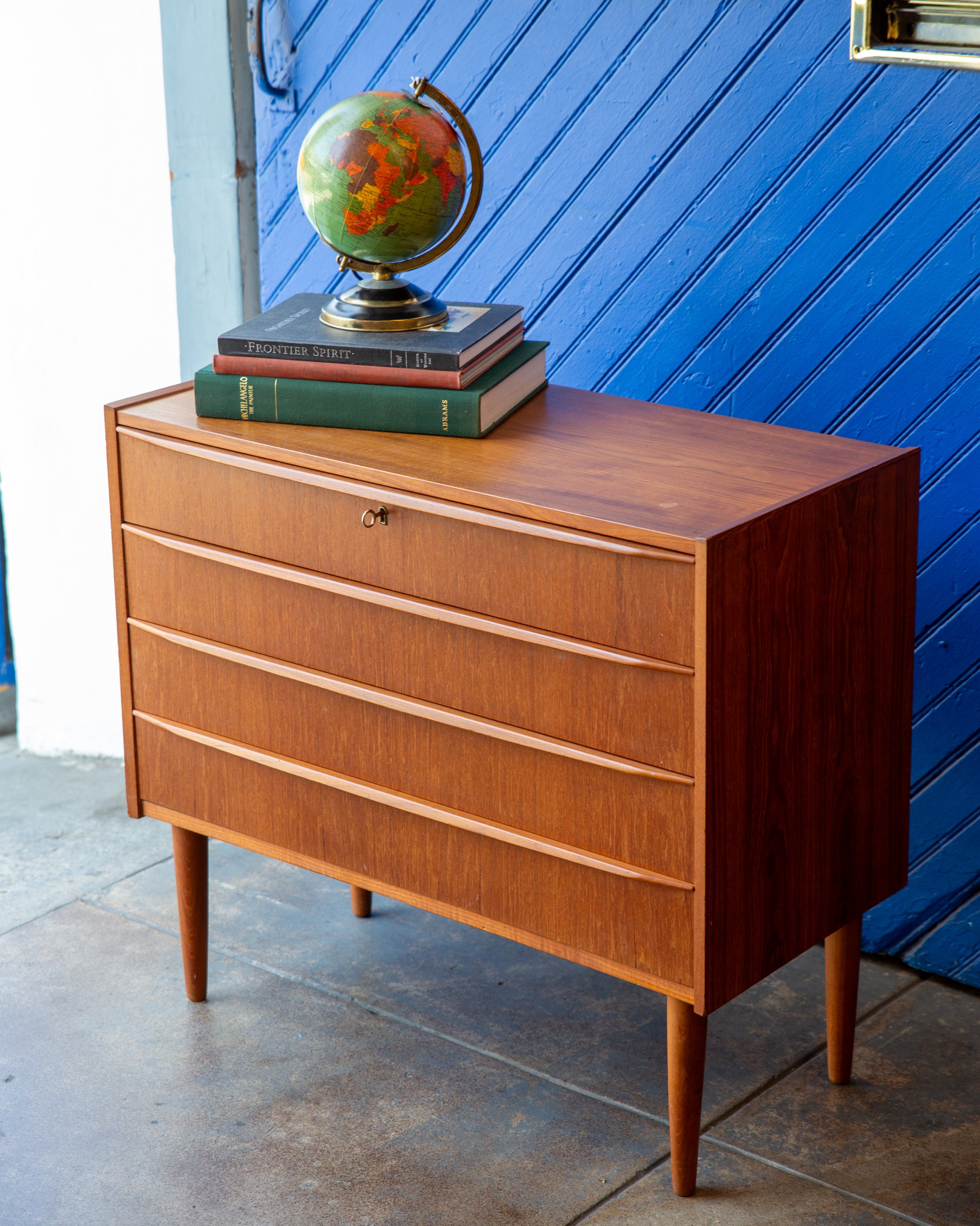 1960s Mid-Century Teak Dresser with Original Key