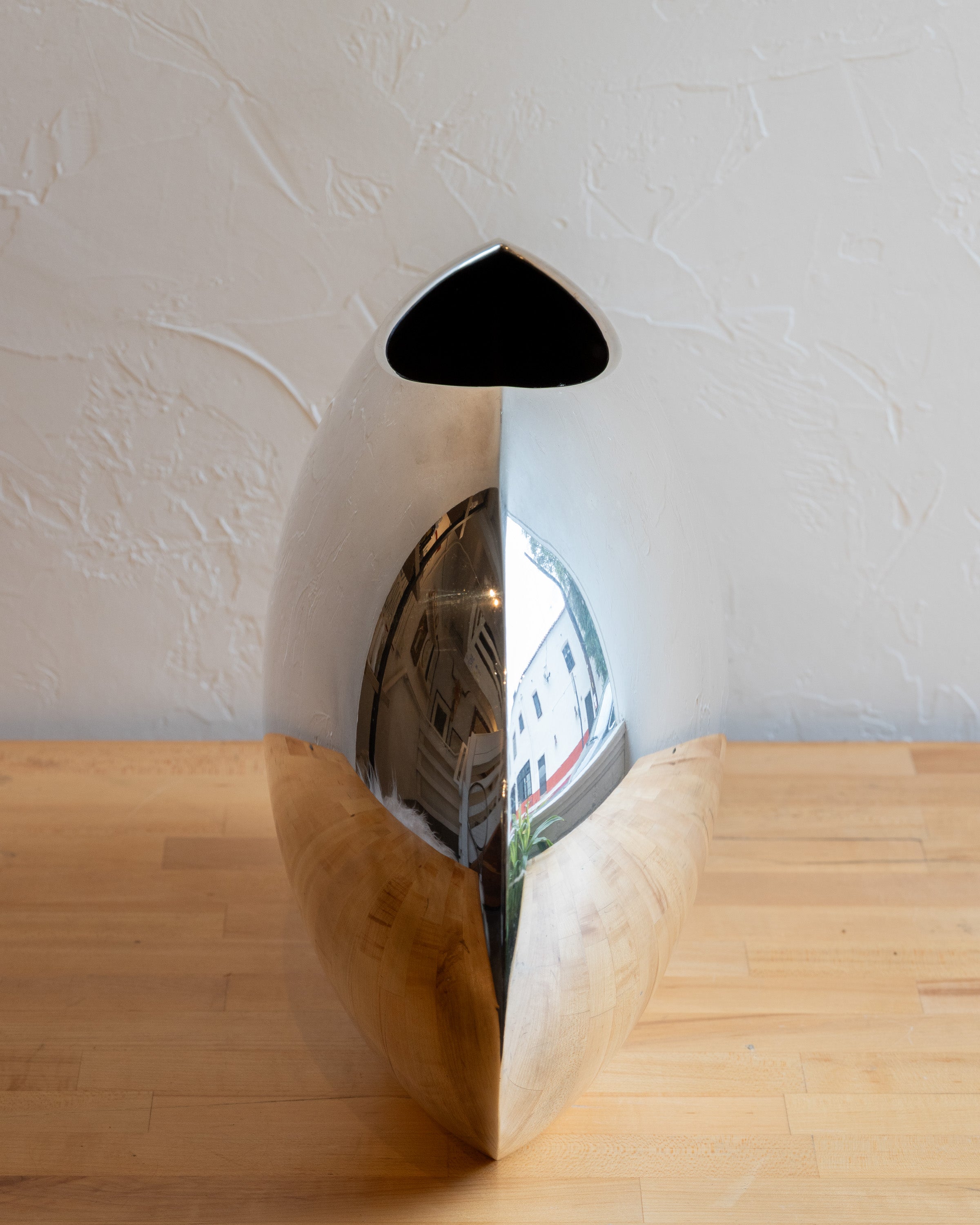 Italy c. 1976 Silver Plate Sin Vase Signed Lino Sabattini