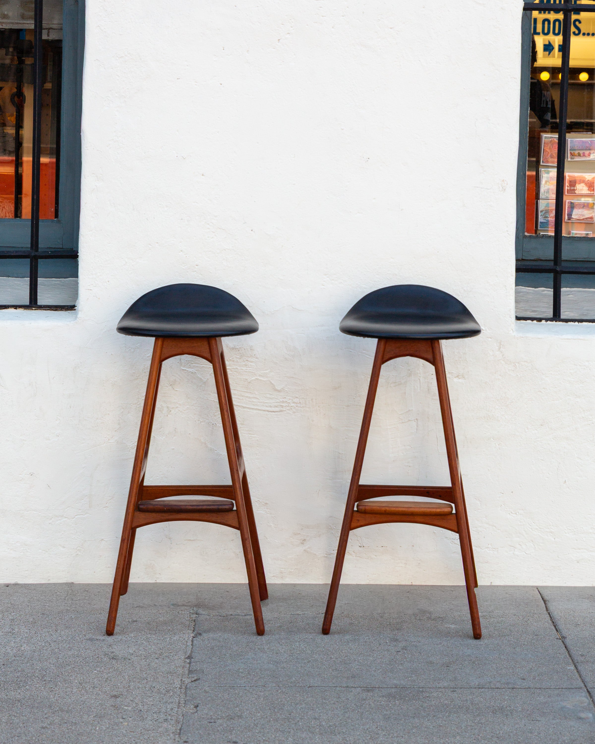 Original 1960's Vintage Erik Buch Barstools Made in Denmark