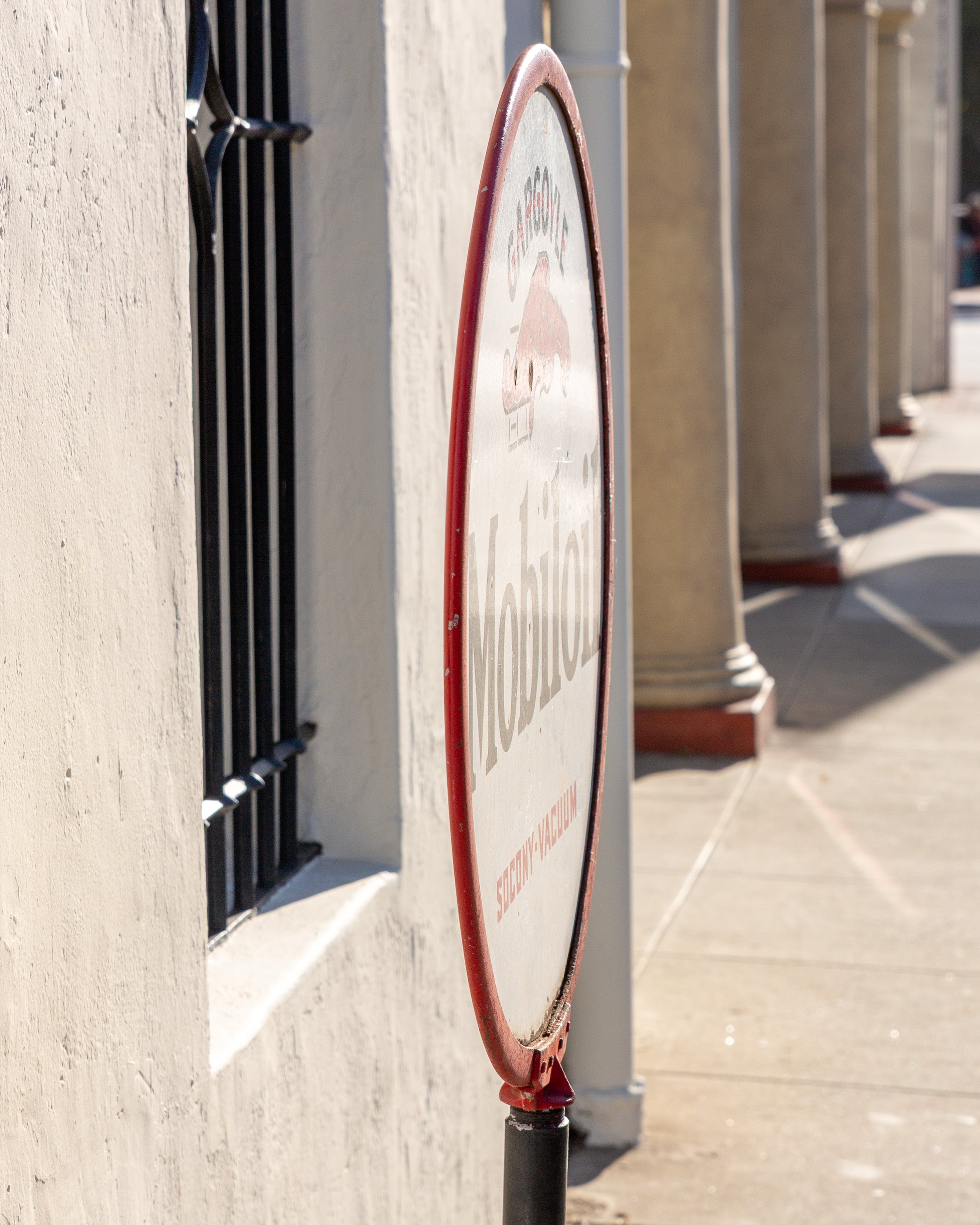 1920s Original Gargoyle Mobiloil Lollipop Curb Sign