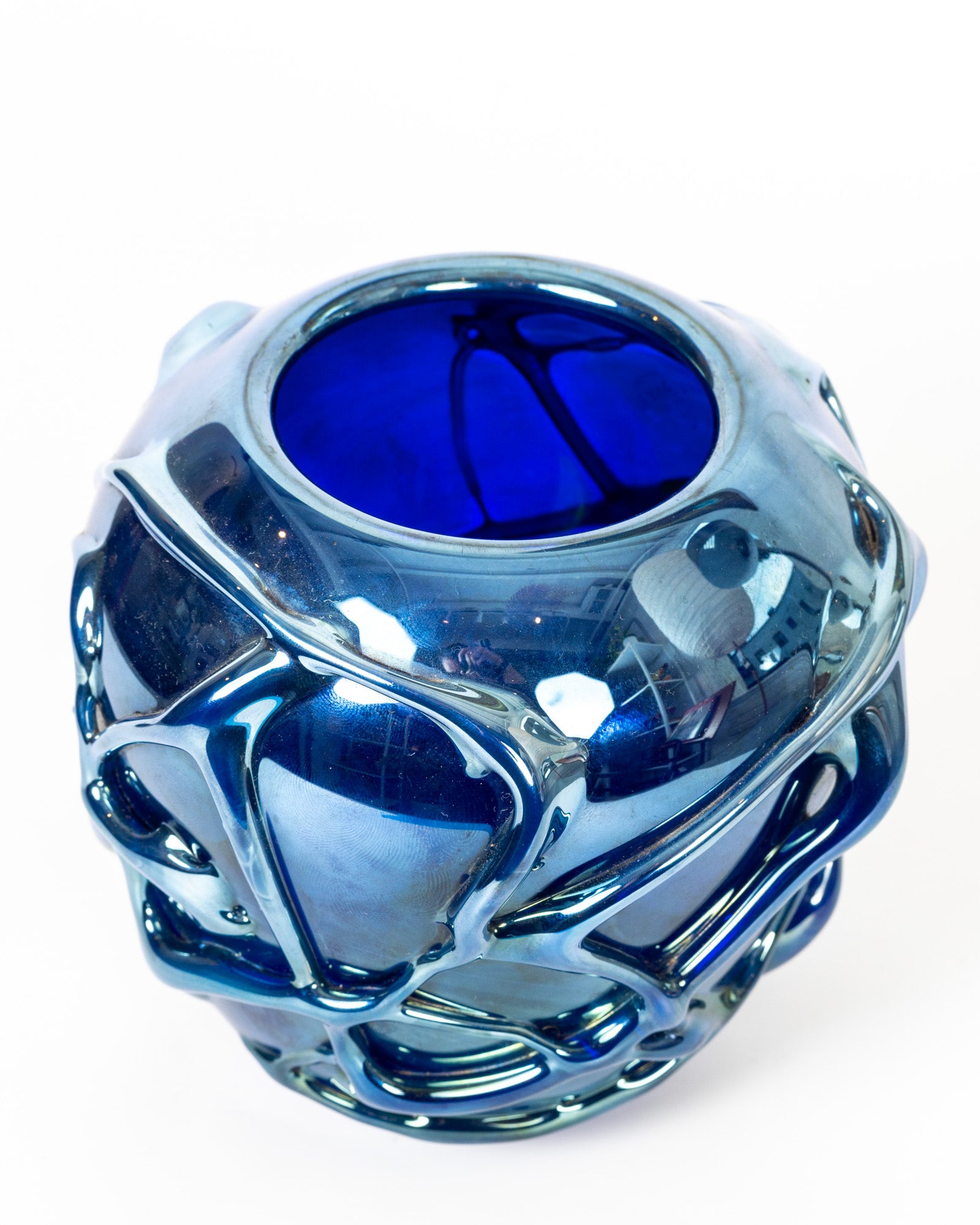 Cobalt Blue Vintage Glass Vase By Chuck C. Walters, Jalama, CA