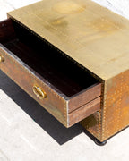 Brass Clad Two-Drawer Chest by Sarreid