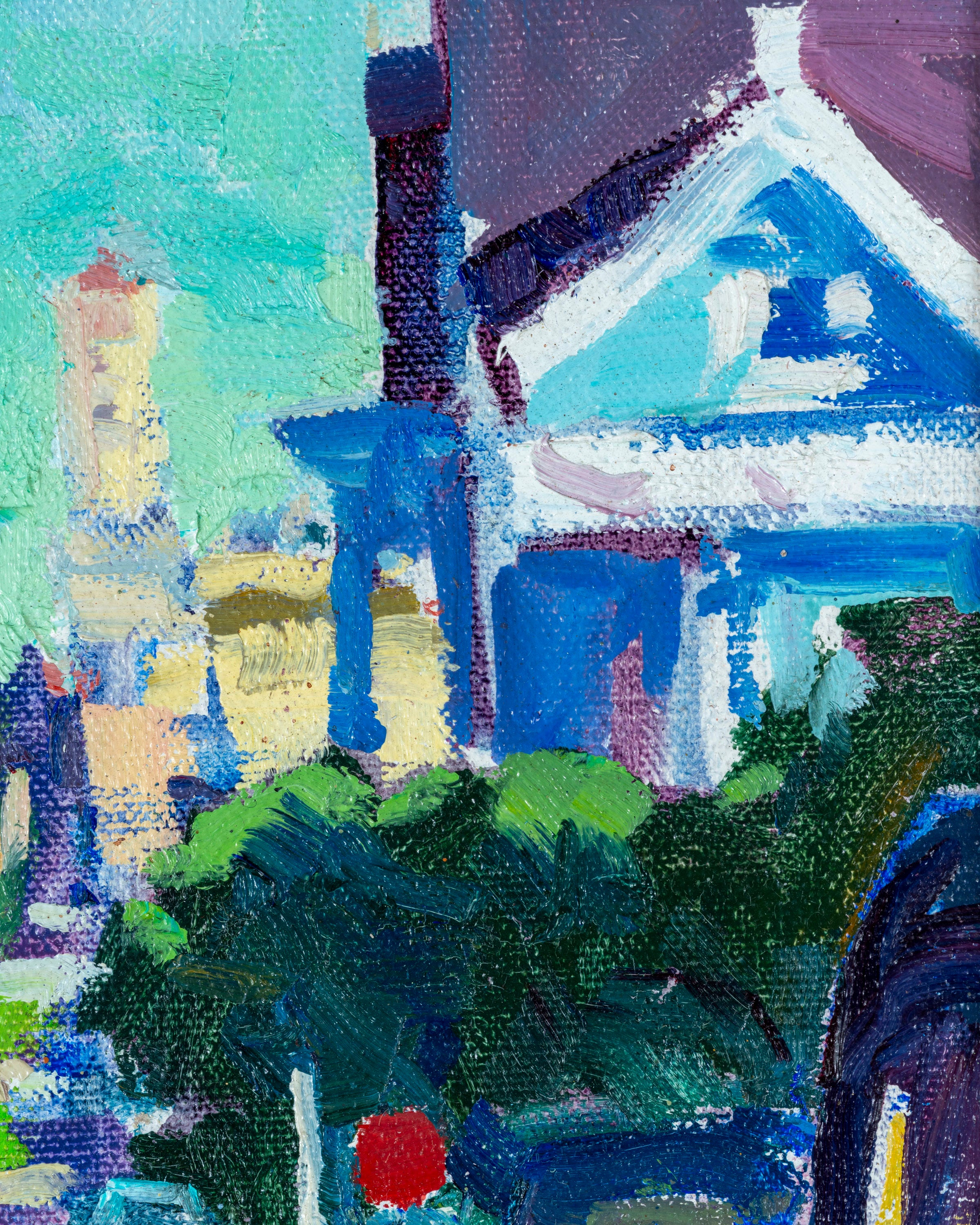 Vintage Framed Painting Acrylic On Canvas