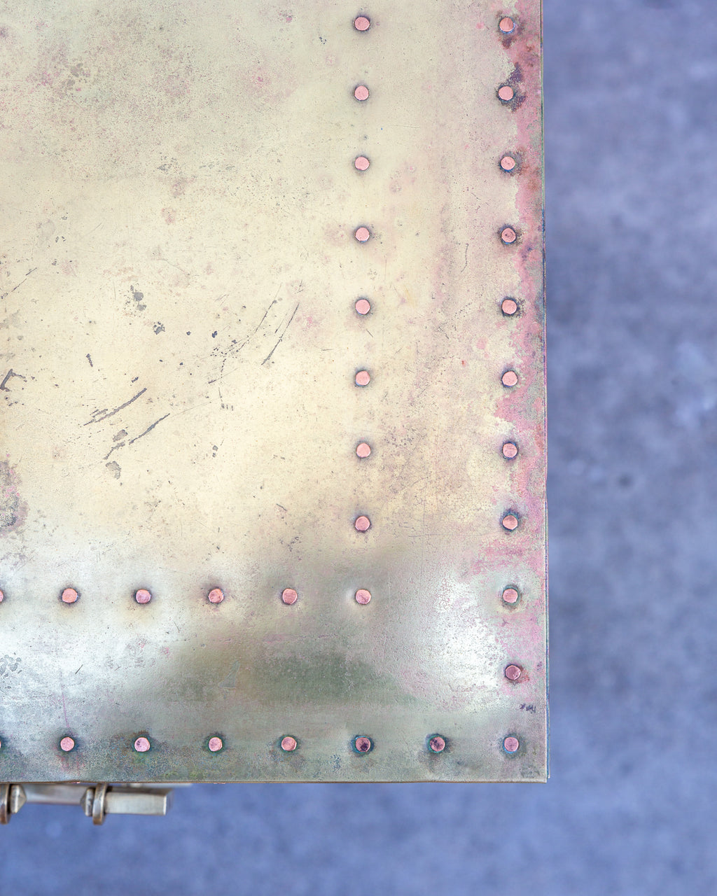 1970's Sarreid Ltd. Brass Clad 3 Drawer Chest with Natural Patina