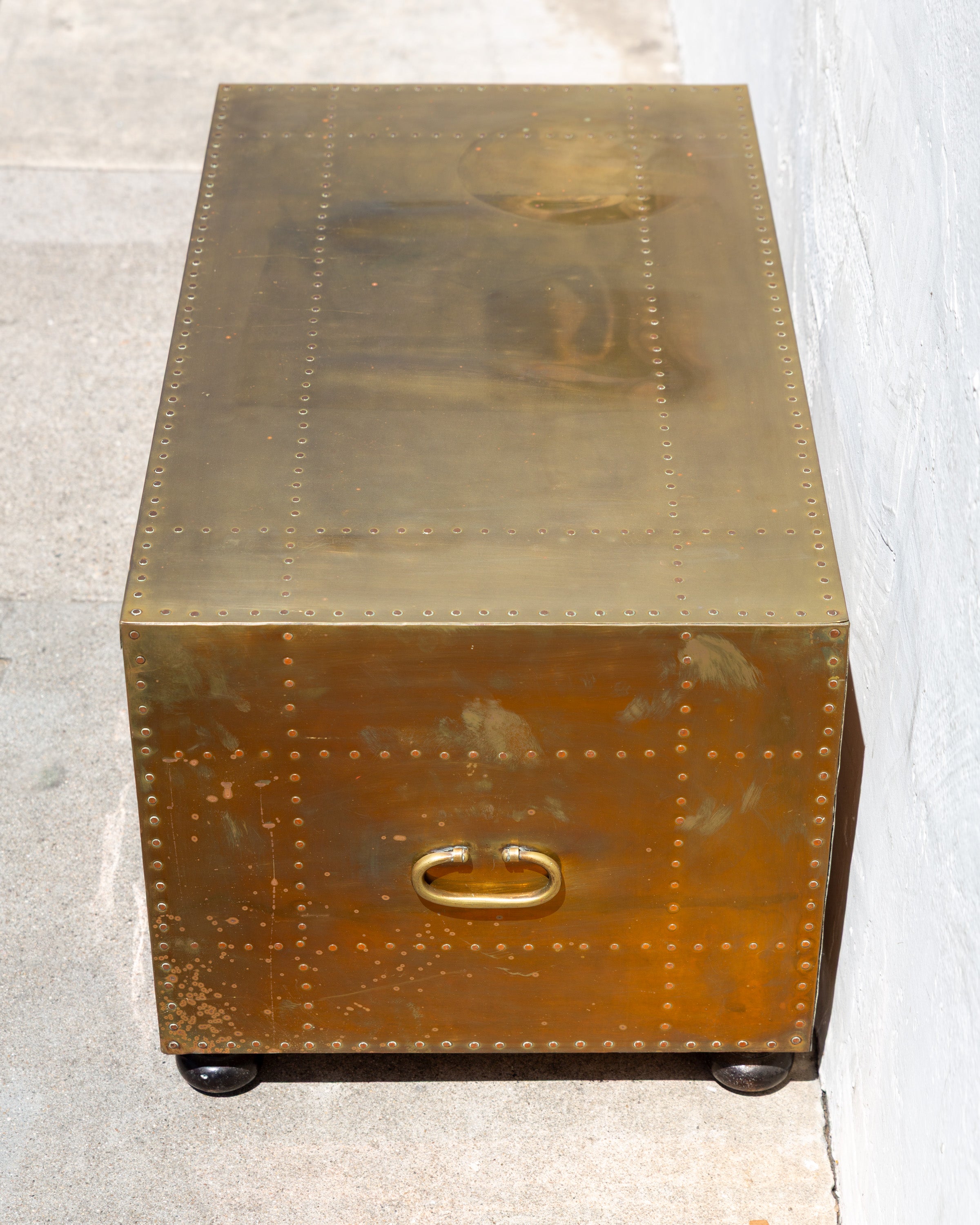 Brass Clad Two-Drawer Chest by Sarreid