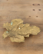 1950's Vintage Heavy Brass Oak Leaf Dish