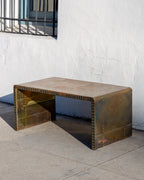1970's Brass Clad Waterfall Table by Sarreid