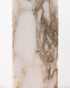 White Calcutta Marble Pair of Lamps by Robsjohn Gibbings for Hansen NYC, 1960's