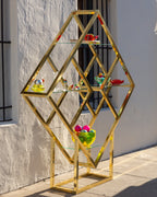 1980s Brass Diamond Etagere