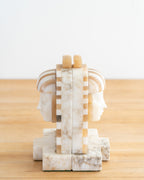 1920s Hand Carved Italian Alabaster Art Deco Bookends- Pair
