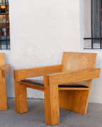 Custom Chair Made Out of Elmwood By French Architect