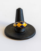 Vintage AL 237 Italian Designer 18k Enamel Ring