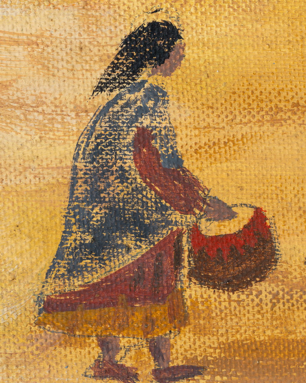 Oil on Board Southwest Adobe Life Painting