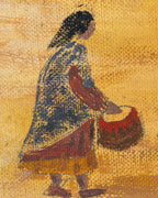 Oil on Board Southwest Adobe Life Painting