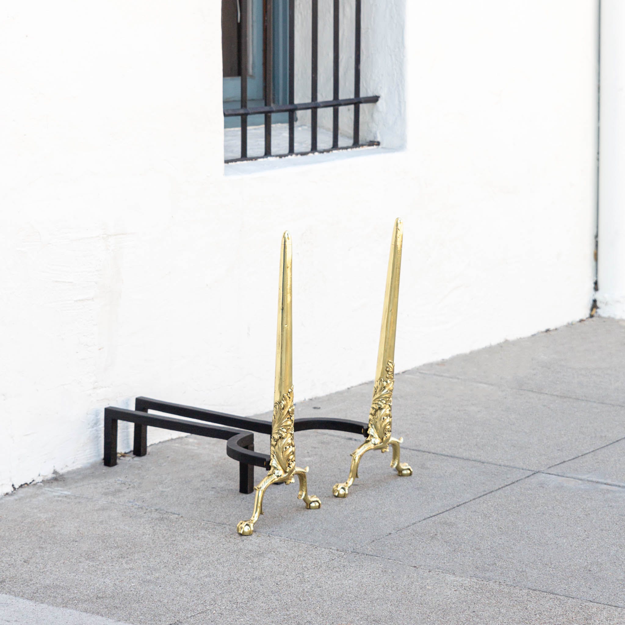 Monumental French Regency Andirons From The Late 18th Century - A Pair