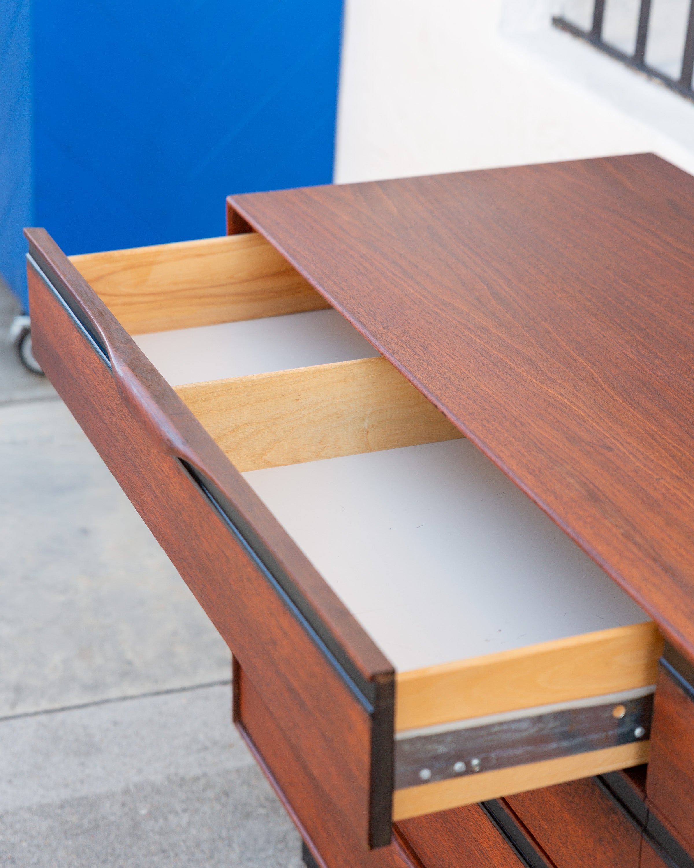 John Kapel Mid Century Modern Walnut Double Dresser For Glenn of California