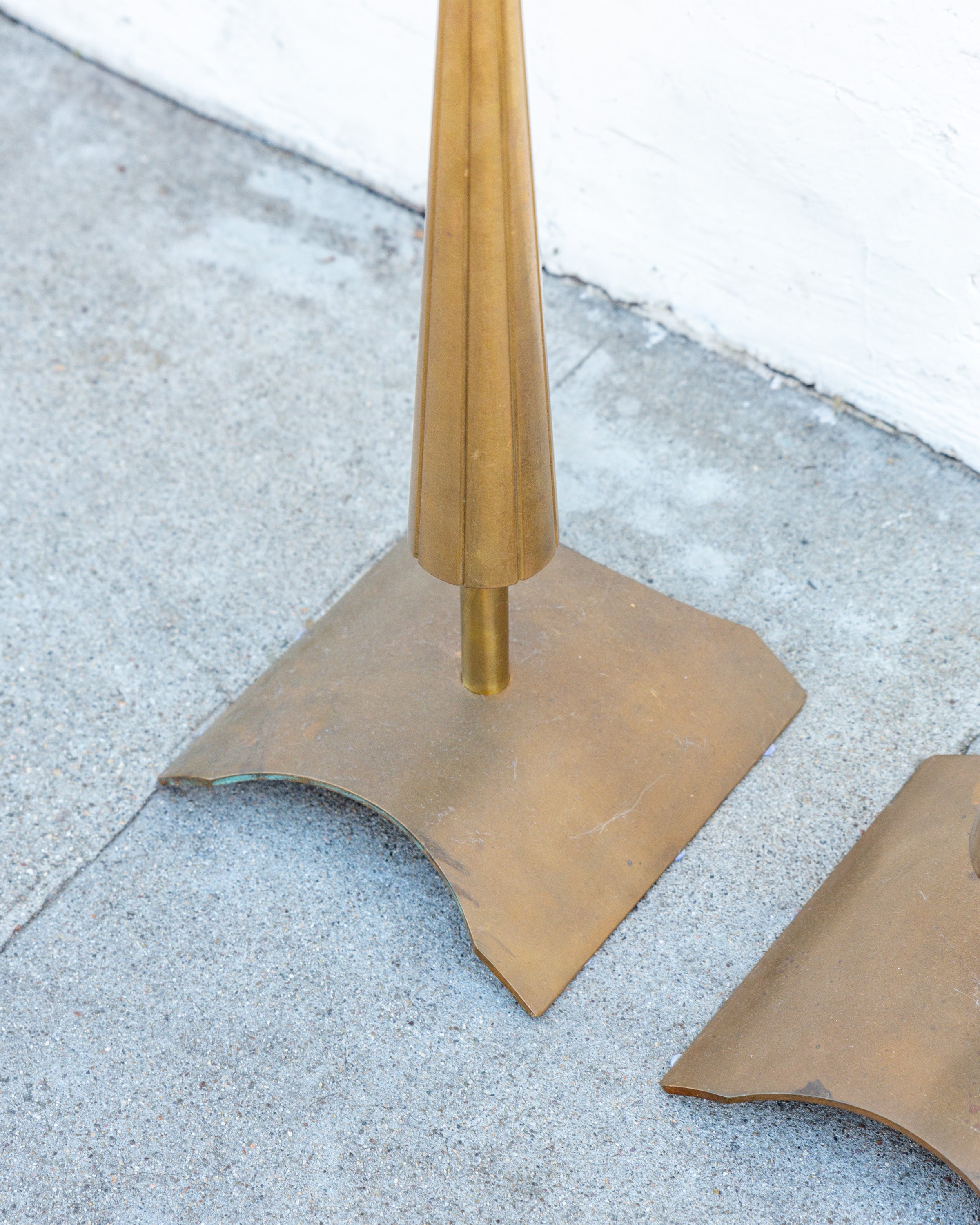Mid Century Solid Brass Pricket Candlesticks