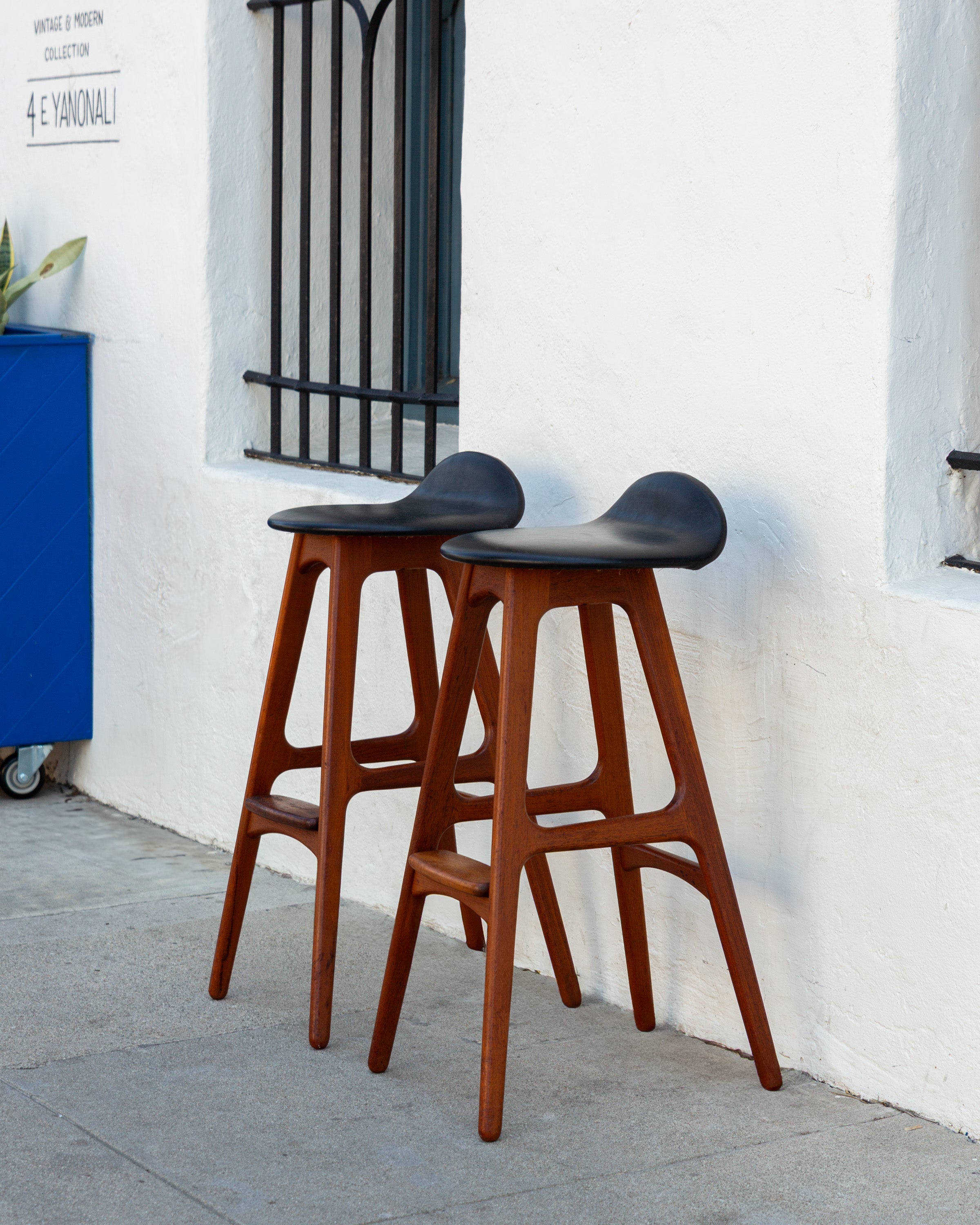 Original 1960's Vintage Erik Buch Barstools Made in Denmark