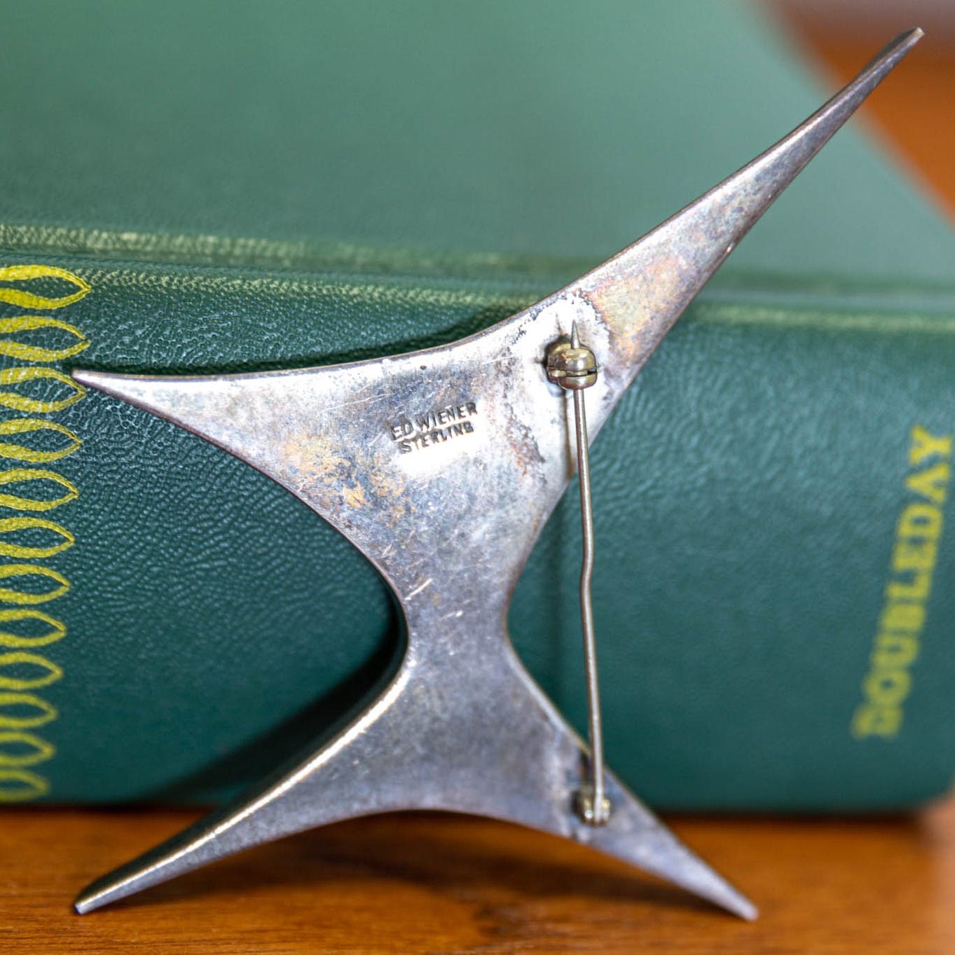 1950's Mid-Century Modern Sterling silver brooch signed by Ed Weiner