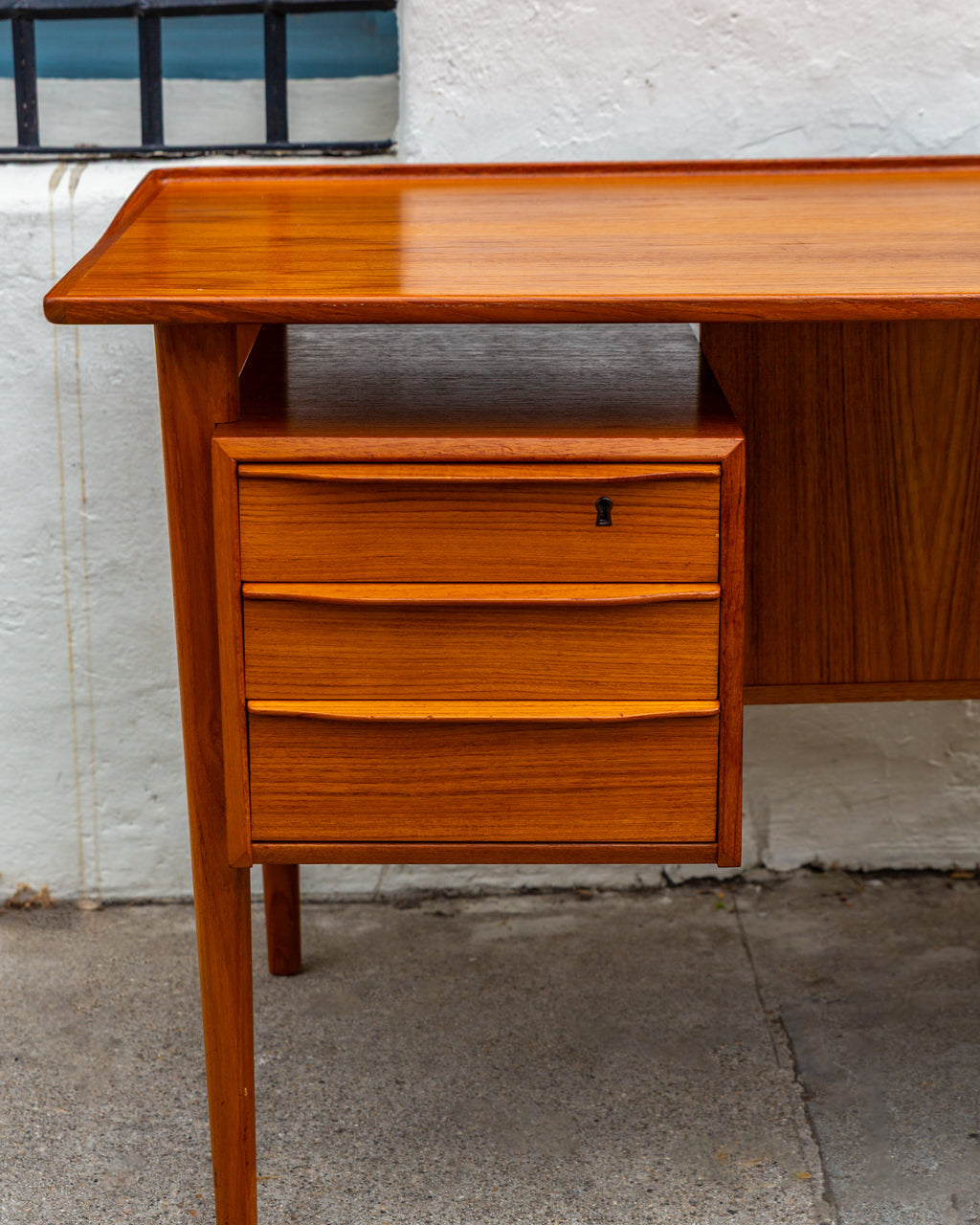 Danish Teak Floating 2-Sided Desk by Peter Lovig Nielsen