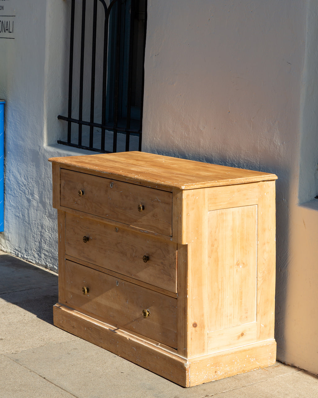 Vintage 3 Drawer Natural Wood Dresser