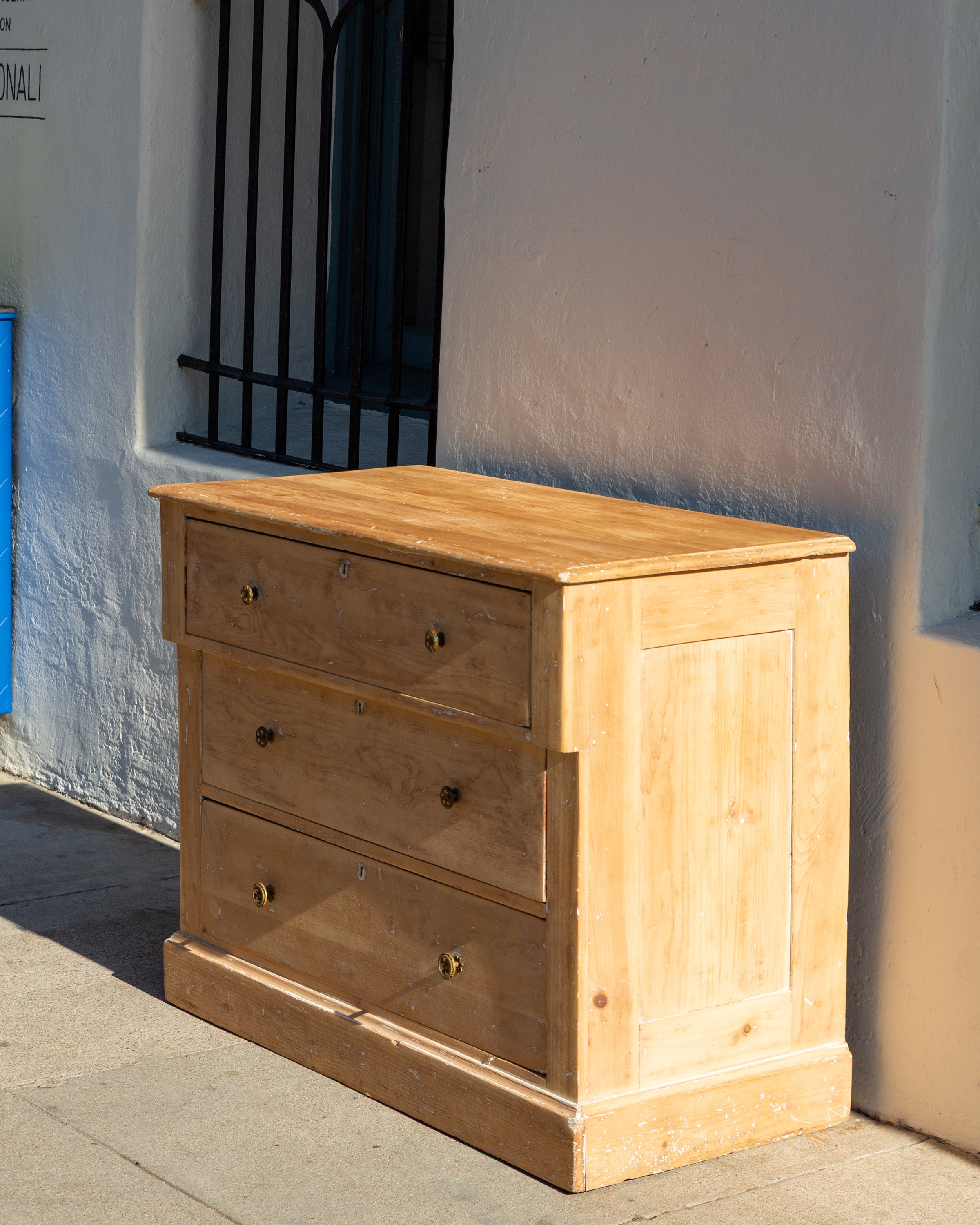 Vintage 3 Drawer Natural Wood Dresser