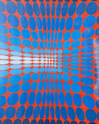Vintage VP-Host Heliogravure Print By Victor Vasarely 1908-1977 Titled "Inverso"