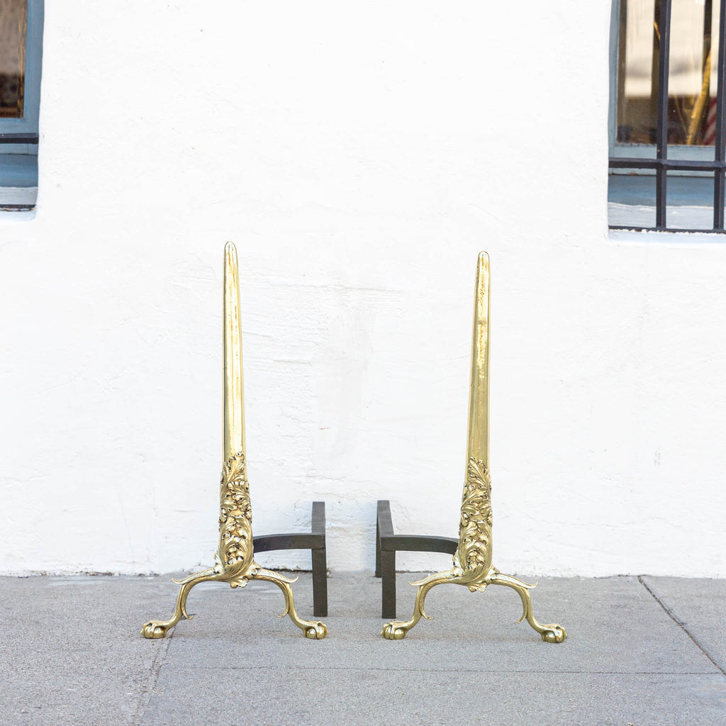 Monumental French Regency Andirons From The Late 18th Century - A Pair