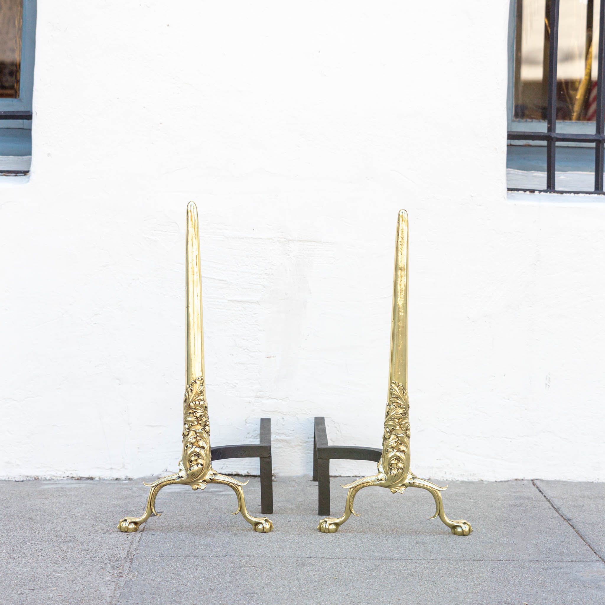 Monumental French Regency Andirons From The Late 18th Century - A Pair