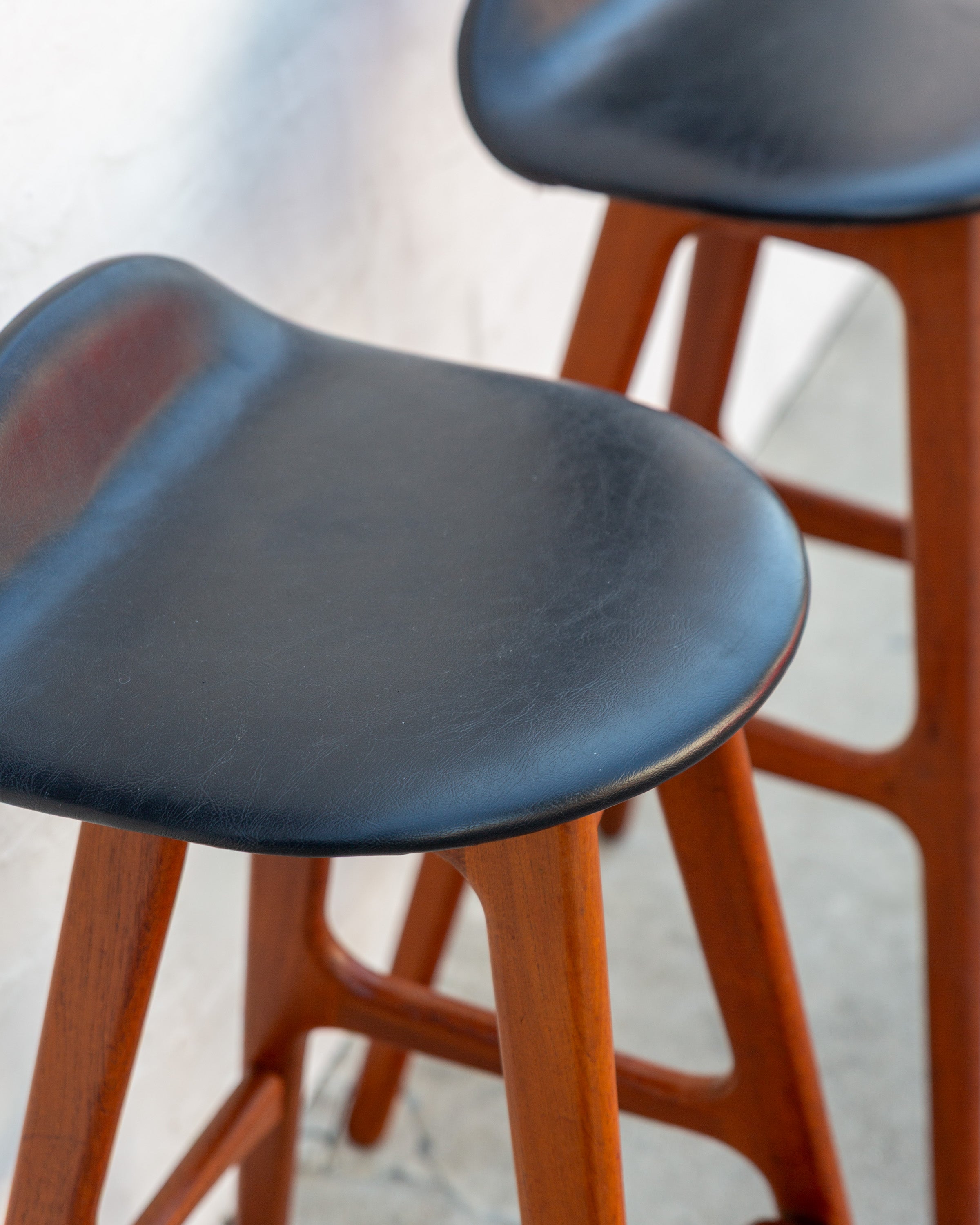 Original 1960's Vintage Erik Buch Barstools Made in Denmark