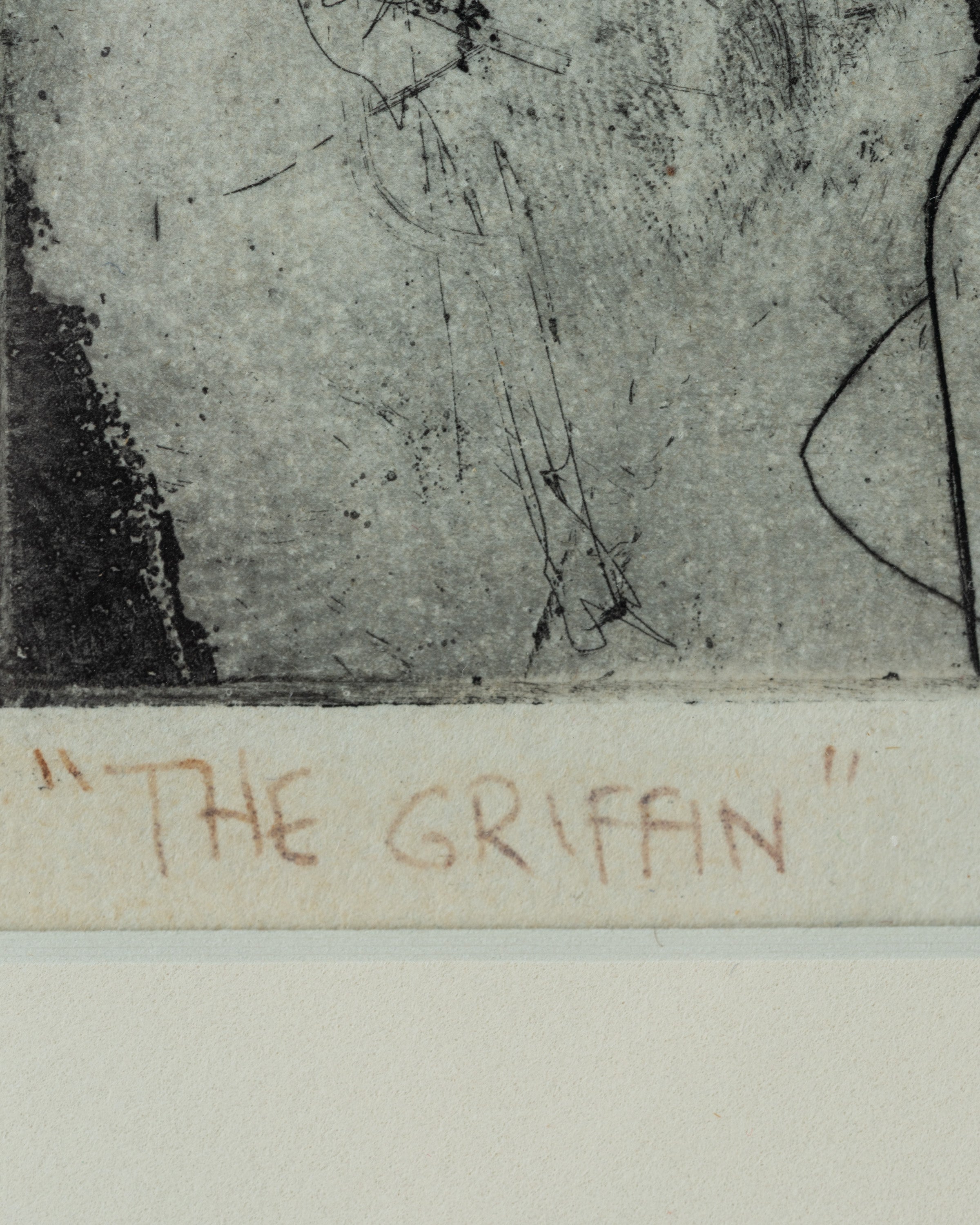 Vintage 1950s Framed Abstract Lithograph by Ted Kloski Entitled: The Griffin